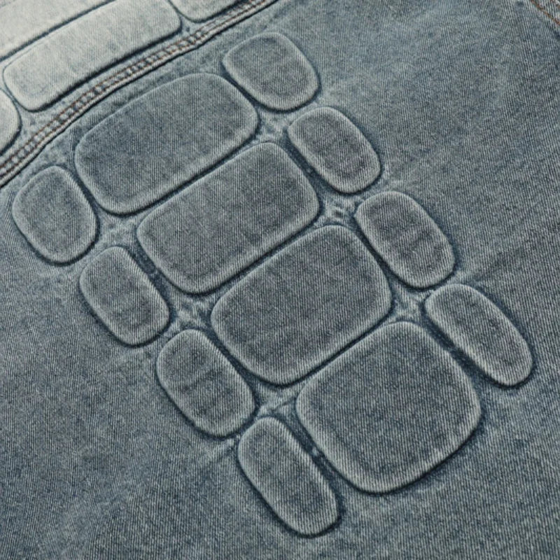 European American High Street Trend Kanye West Denim Jacket Heavyweight Washed Do Old Pleated Ripped Denim Outerwear