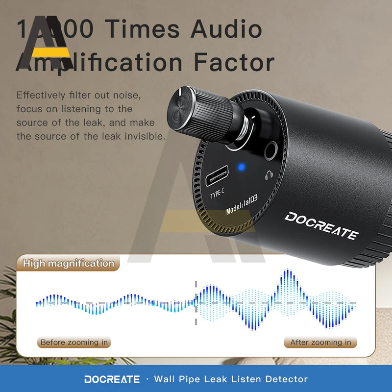 Water Leak Detector Multi-functional Sound Detector For Pipe Water Leak Suitable For Leak Detection Of Various Construction Pipe