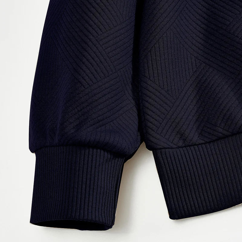 Men’s Zipper Polo Sweatshirt – Turn-Down Collar Long Sleeve Pullover for Autumn and Winter