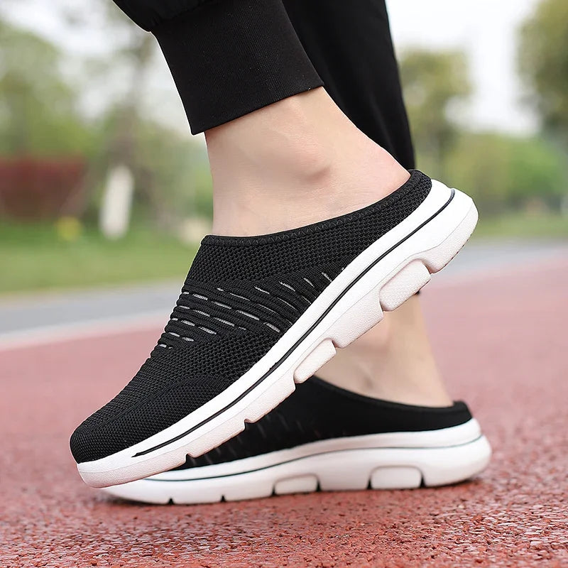 Men Slippers Summer Breathable Home Indoor Slippers Men Thick Bottom Slides Fashion Couple Walking Shoes Plus Size 39-48