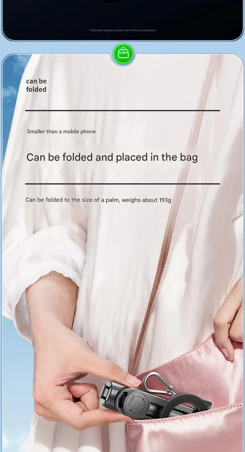 Upgraded Multi-Function Foldable Magnetic Phone Holder Selfie Stick with Remote Control – 360° DSLR-Style Rotation Tripod Stand