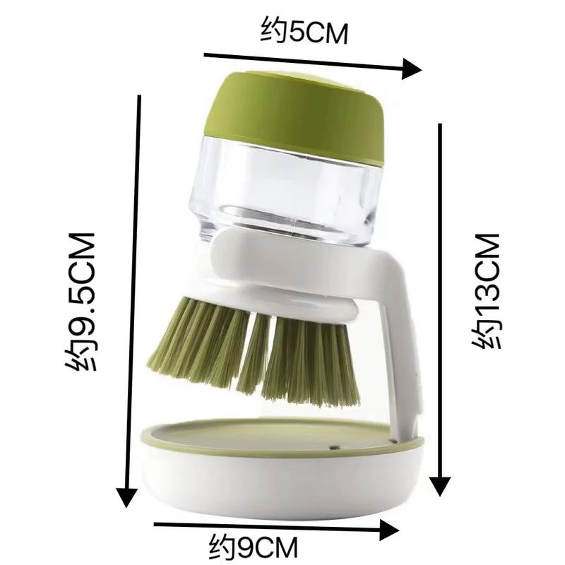 Dish Brush With Soap Dispenser Multi Use Soap Dispensing Scrub Brush For Household Universal Kitchen Dish Palm Brush With Tary