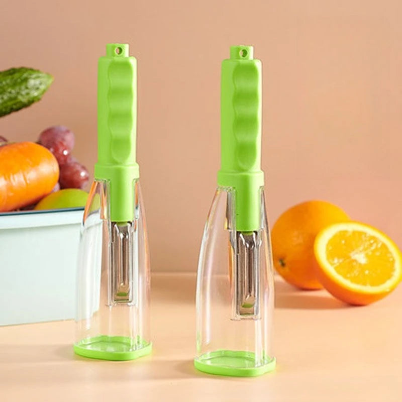 Fruit Peeler with Storage Box for Household Peeling Storage Kitchen Special Anti-splash Fruit and Vegetable Peeler