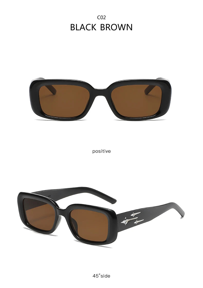 Retro Y2K Style Small Square Sunglasses Women kitten Eye Sunglasses Fashion Colorful Mirror Goggles Men Punk Sports Suns Glasses