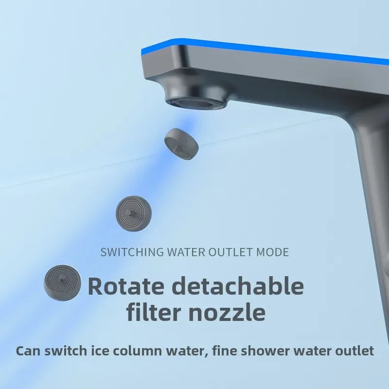 LED Digital Atmosphere Light, Basin Faucet, Bathroom Household Faucet