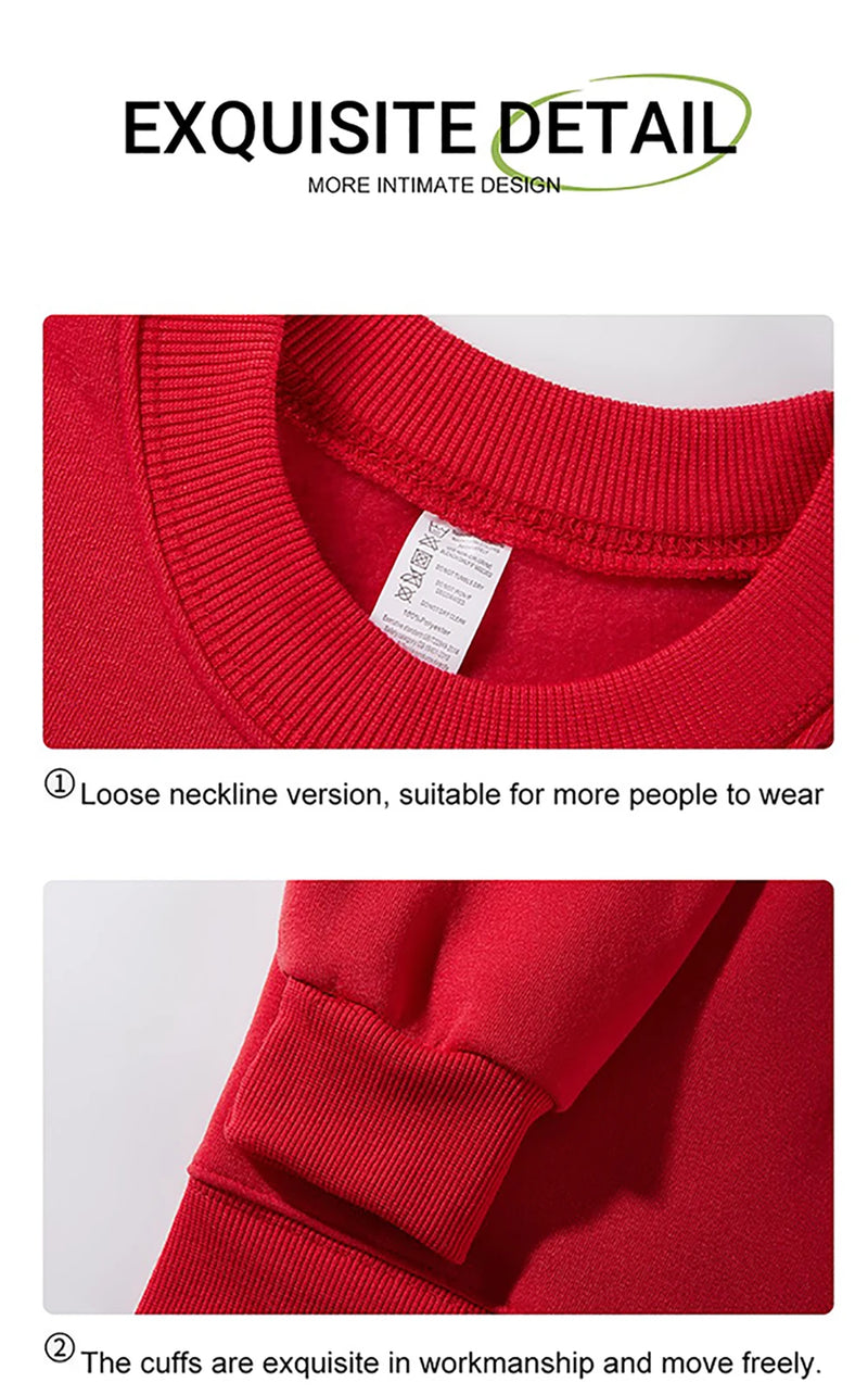 Woman Sweatshirt Casual Solid Color All-Match Clothing Loose Fashionable Pullovers Autumn Crewneck Warm  Female Hoodies