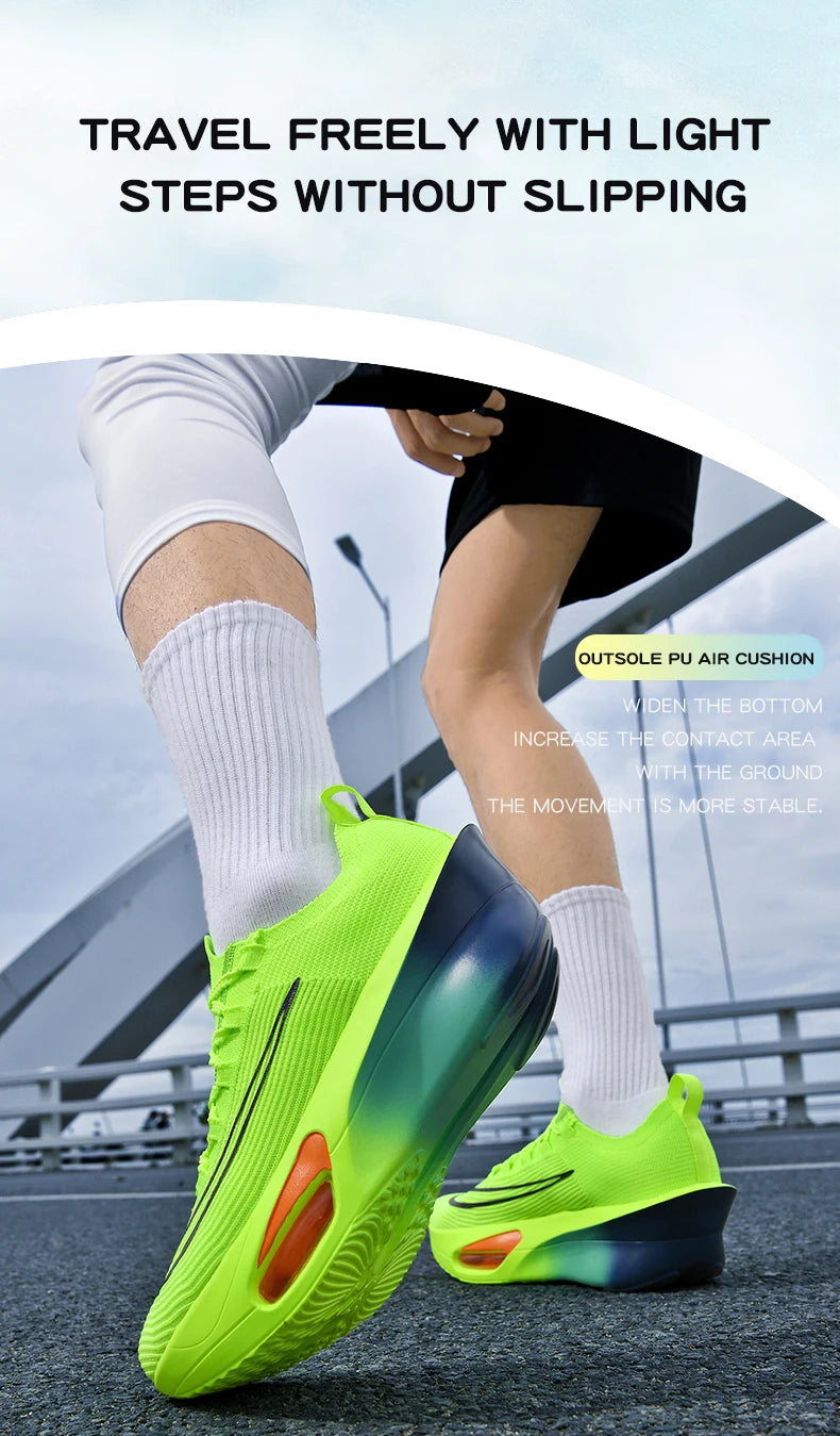 Casual Sneakers Air Cushion Running Shoes Jogging Marathon Men Sports Breathable Lightweight Comfortable Nonskid Leisure Sneaker