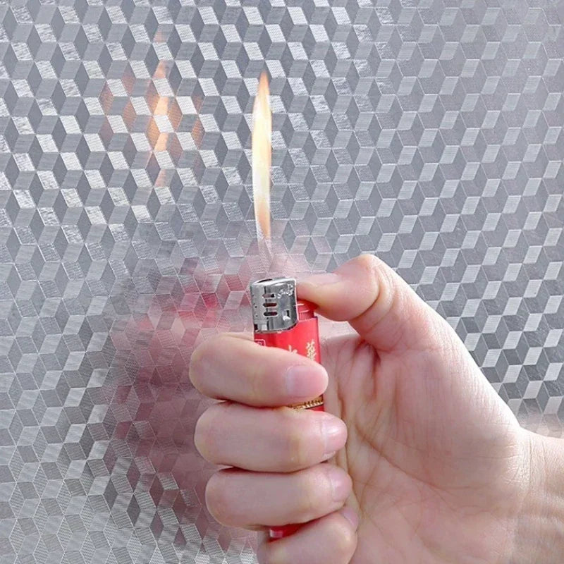 Kitchen Oil Proof Wallpaper Self Adhesive Aluminum Foil Sticker Waterproof Heat Resistant Liner for Cabinet Backsplash Wall Deco