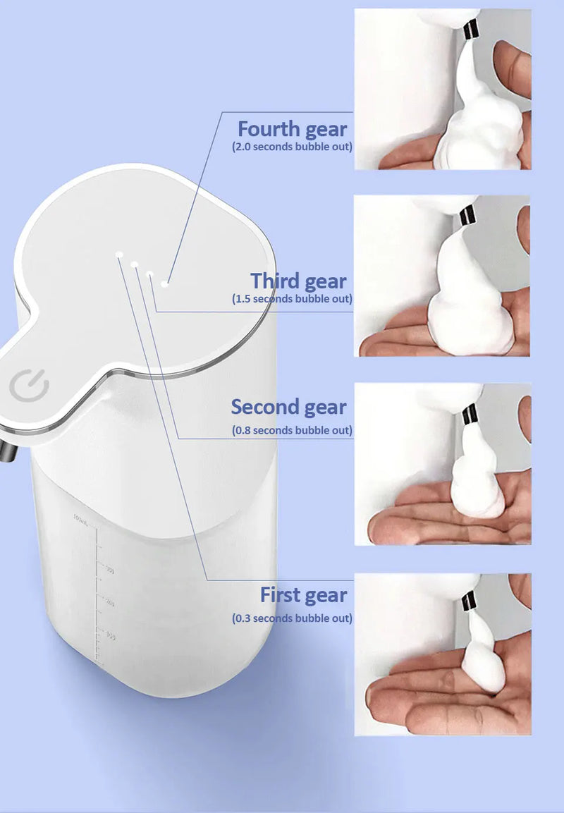 Automatic Soap Dispensers 400ml 4-Gears Adjustable Bathroom Smart Washing Hand Machine USB Rechargeable Touchless Hand Sanitizer