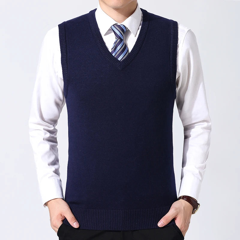 Tatiana Haven Men’s Casual Sweater Vest – Warm Knitted Outerwear for Autumn & Winter Comfort