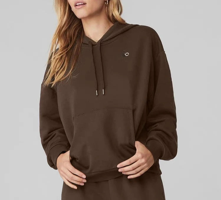 Oversized Hoodies for Women Casual Loose Sports Pocket Pullover Long-sleeved Top Solid Women&