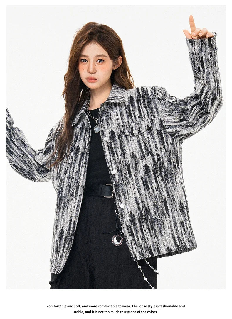 Elegant Denim Jackets Women 2025 Korean New luxury Coat Chic Print Women&
