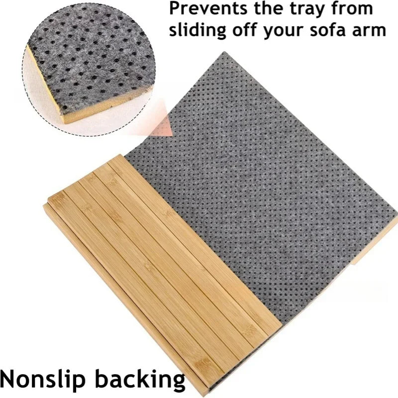 Bamboo Wood Sofa Armrest Tray Foldable Space Saving Furniture Storage Tray Wall Table Sofa Armrest Support Tray Home Decoration
