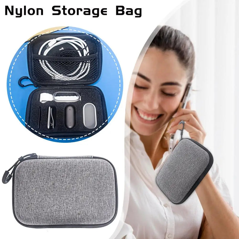 Carrying Case for PLAUD NotePin Voice Recorder Carrying Bag for PLAUD NotePin AI Voice Recorder Nylon Zipper Storage Bag Gray
