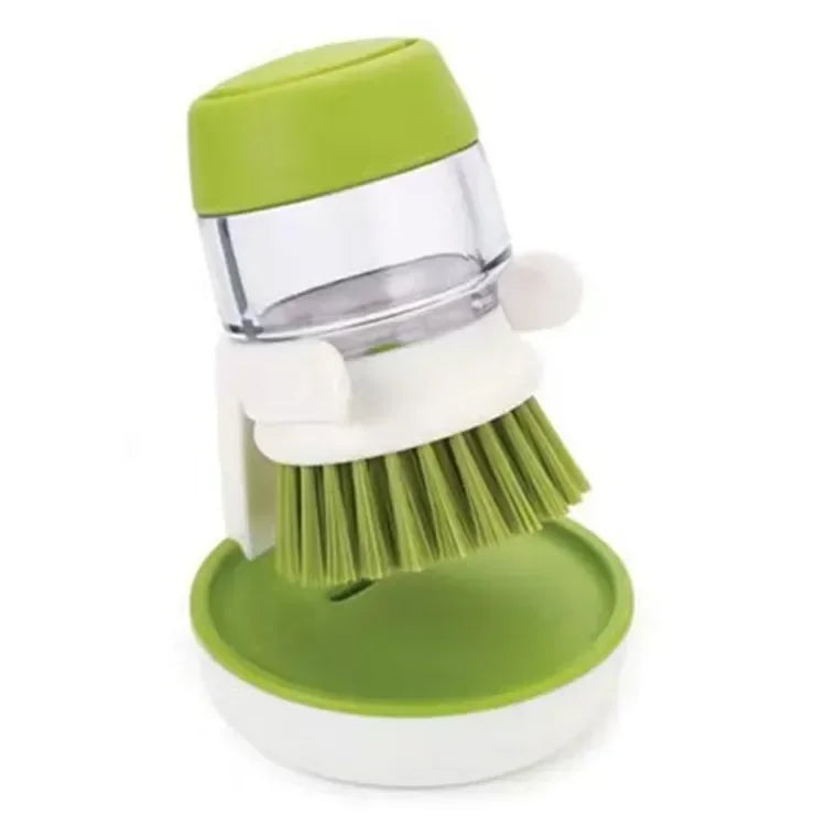 Dish Brush With Soap Dispenser Palm Brush Dish washing Kitchen Scrub Brushes With Holder Drip Tray