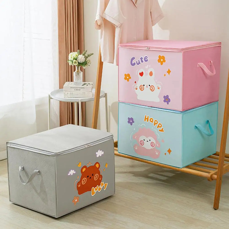 Folding Storage Basket Linen Storage Fabric Wardrobe Bedroom Closet Laundry Toys Basket Clothes Organizer Storage Box
