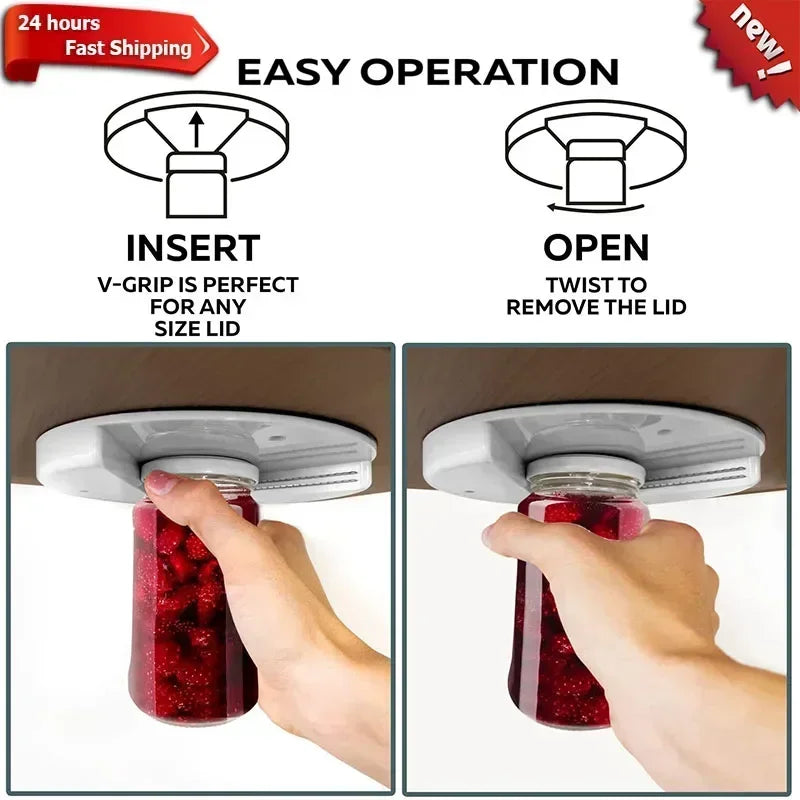 1pcs Multifunction Can Opener Cabinet Under Jar Opening Tool Professional Bottle Quick Remover Kitchen Accessories