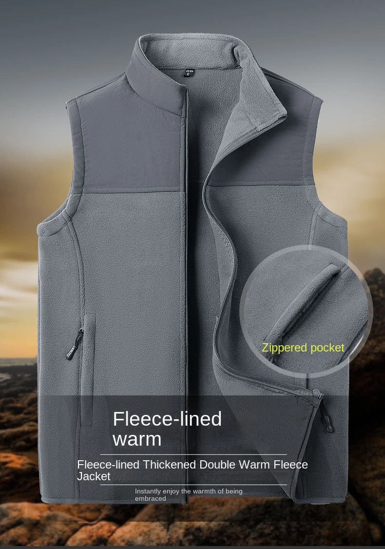 Tatiana Haven Men’s Fleece Winter Vest – Warm Casual Sleeveless Jacket with Zipper and Pockets