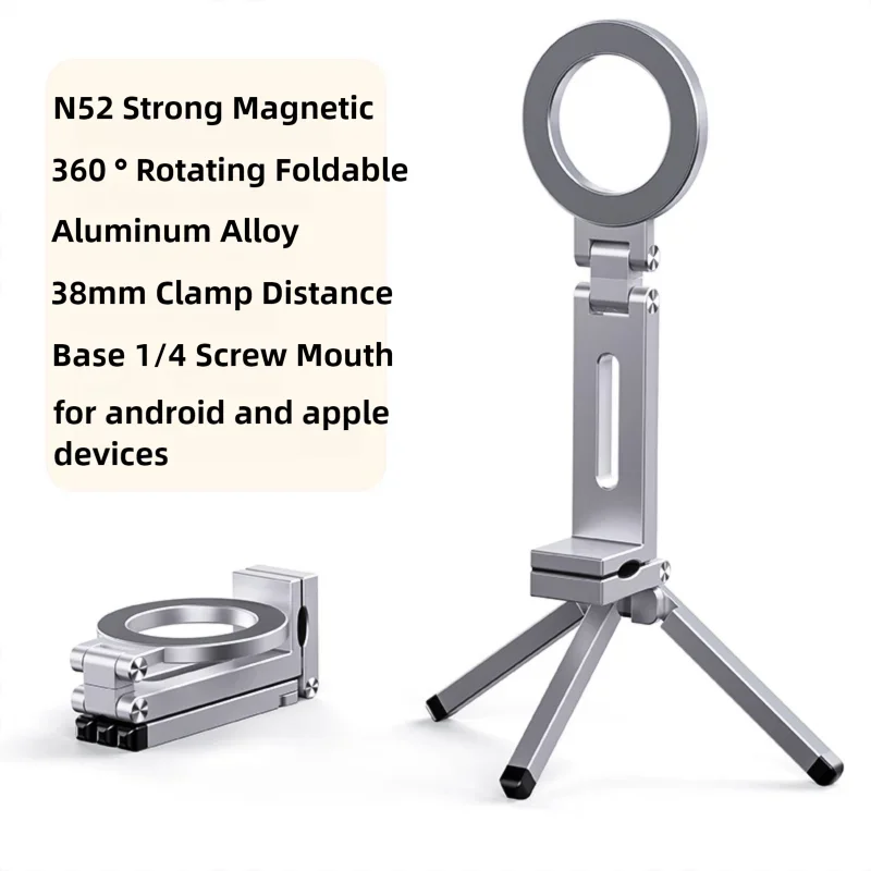 For MagSafe Plane Phone Holder – Portable Magnetic 360° Rotating Foldable Tripod for Travel, Car & Desk