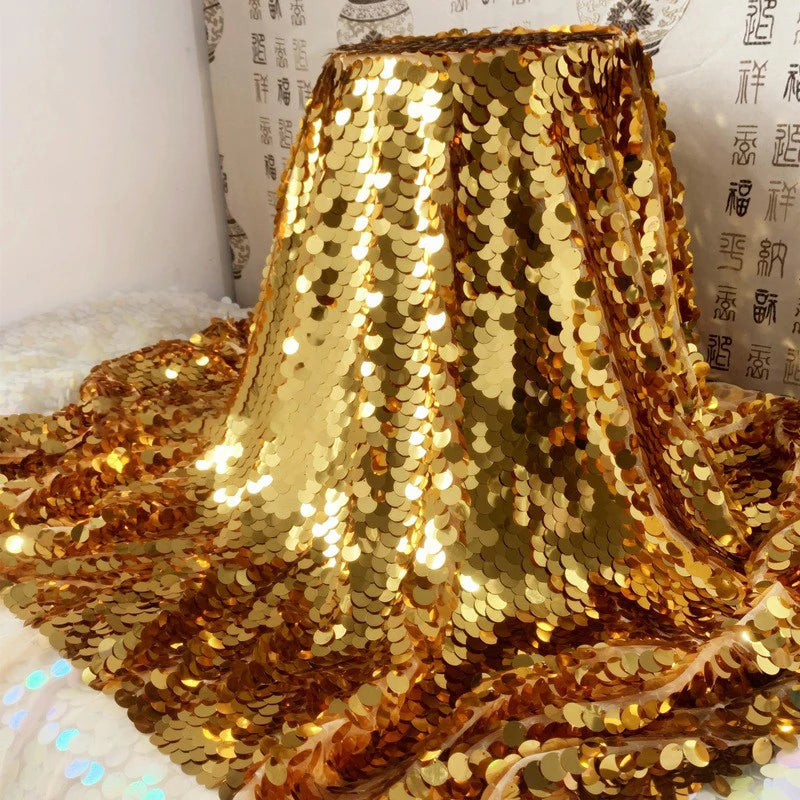 Iridescent Shiny Mermaid Scale Fabric Laser Sequins Glitter Fabric For Diy Tablecloth Garment Wedding Party Background Decor