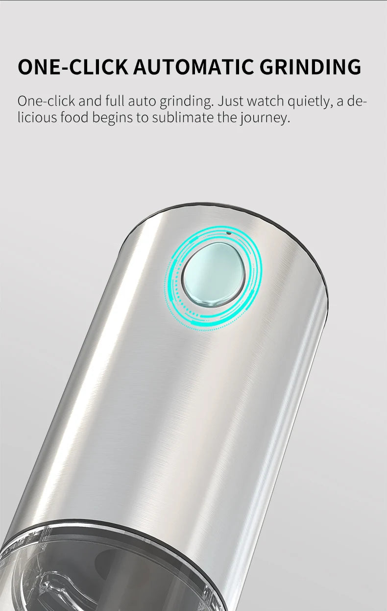 Electric Salt and Pepper Grinder Set with USB Charging Base Large Capacity Adjustable Coarseness Stainless Steel Automatic Mills