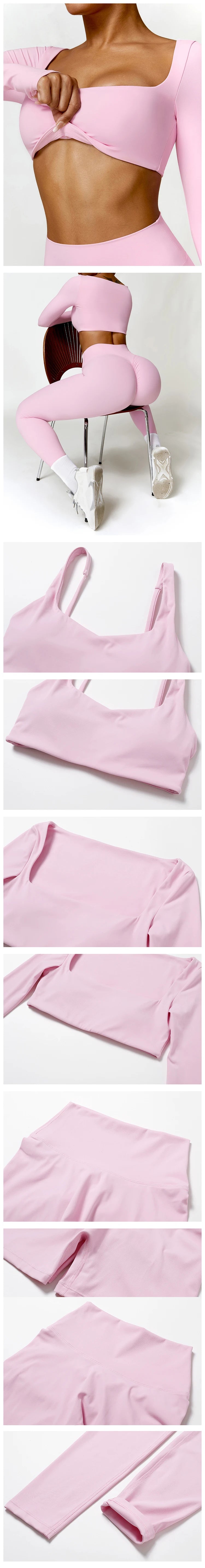 Yoga Suit 2 Pieces Sportswear Sports Set Women Tracksuits Gym Clothes Sport Bra Fitness Long Sleeve Top Workout Legging Yoga Set