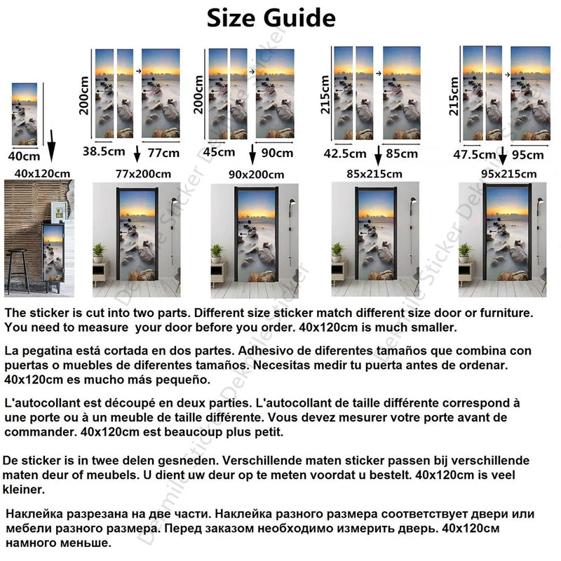 Wooden Door Mural Decal Sticker Peel and Stick Removable Self-Adhesive Brown Wood Grain Red Brick Door Wallpaper for Home Decor