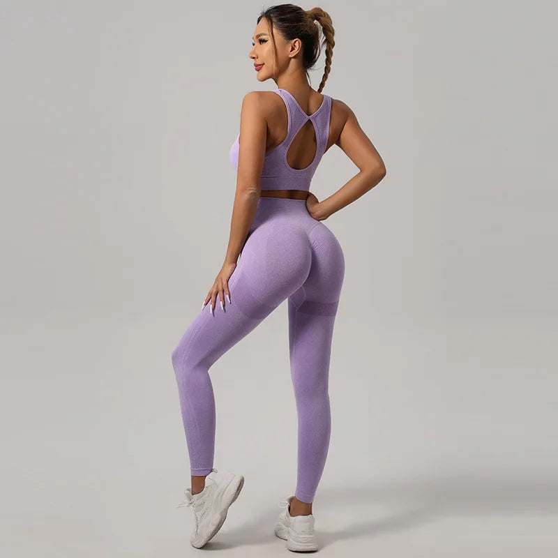 Yoga wear set, sports vest, underwear, high-waisted trousers, peachy buttocks, fitness