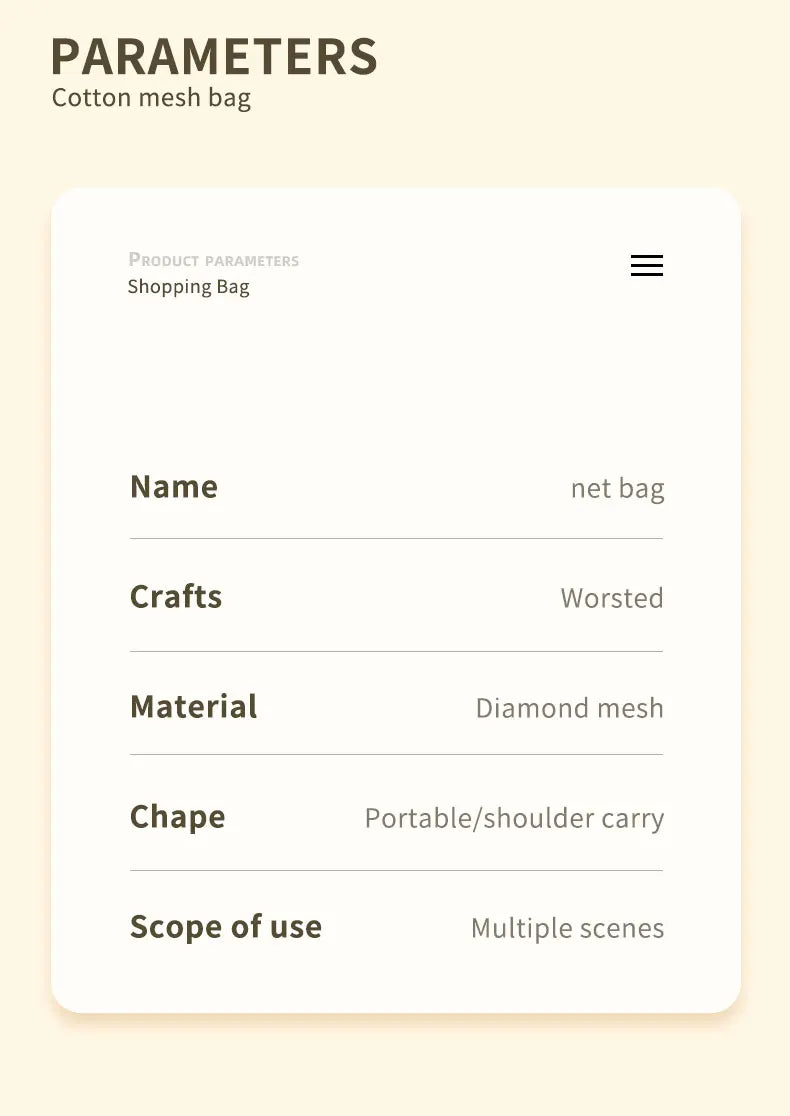 Bremium Reusable Mesh Shopping Bag Cotton Grocery Bags Portable Washable Durable Long Handle Tote Bags Reusable Produce Bags