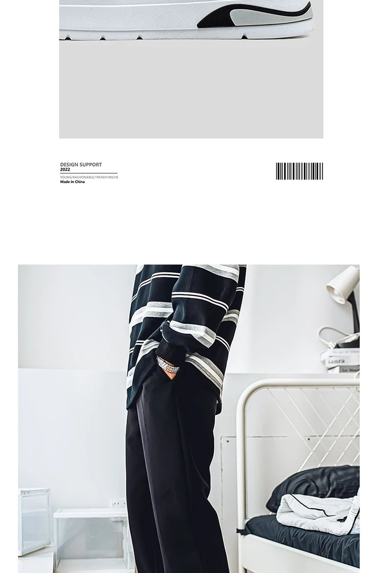 Fashion White Blue Skateboard Shoes Man Comfortable Platform Men&