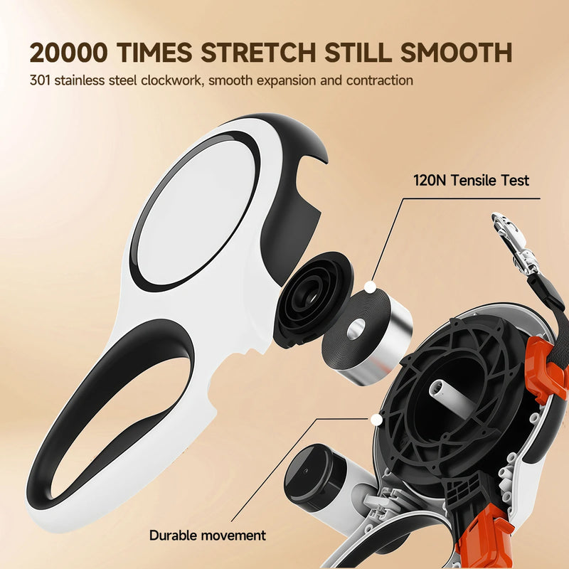 26-foot retractable dog leash, with a portable garbage bag holder attached, pet dog walking leash