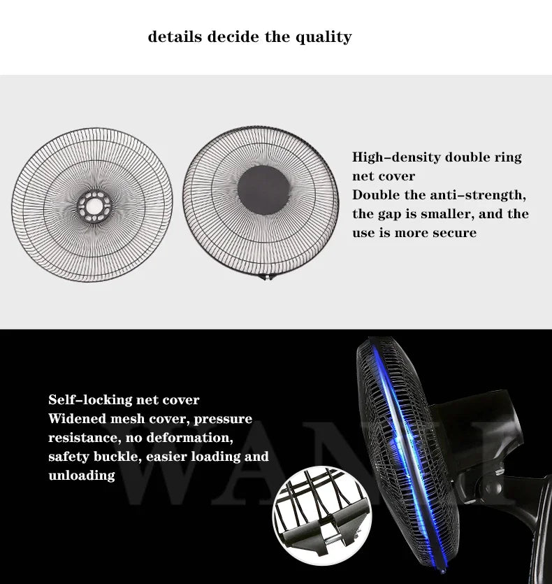 Household Wall-Mounted Electric Fan 220V/60W 16-Inch Living Room Kitchen Fan With 3 Speed Adjustable Smart Version/Mechanical