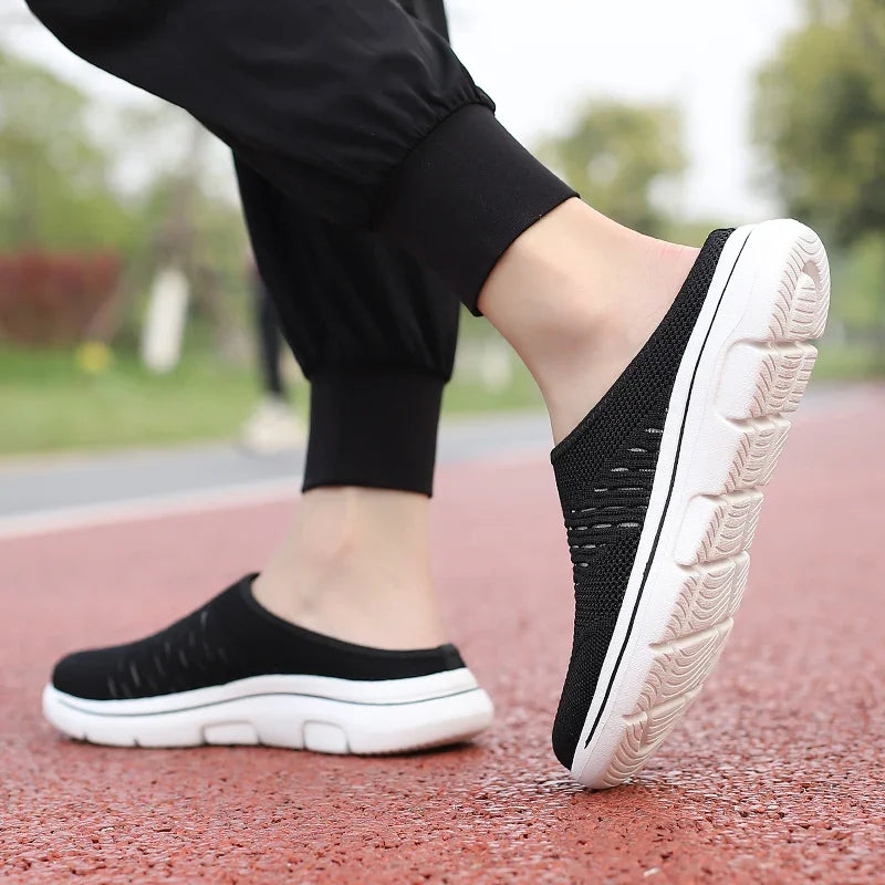 Men Slippers Summer Breathable Home Indoor Slippers Men Thick Bottom Slides Fashion Couple Walking Shoes Plus Size 39-48