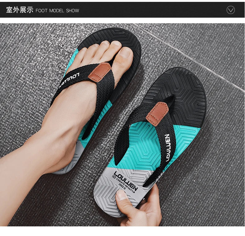 Fashion Men Light Flip Flops Slides Summer Anti-skid Man Slippers Outdoor Beach Male Sandals Household Slides for Men