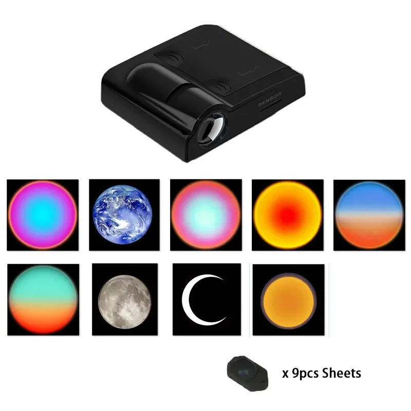 Scenery Projection Lamp Night Light Photo Prop Creative Background Planet Sunset Landscape Projector Light Party Decor ночник