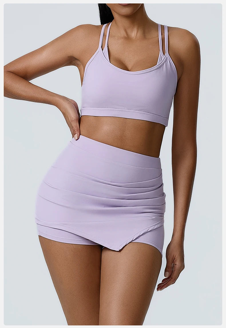 Yoga Sets 2 Pieces Workout Sets for Women Tracksuit Sportswear Gym Clothes High Waist Shorts Outfits Running Suits Fitness Bras