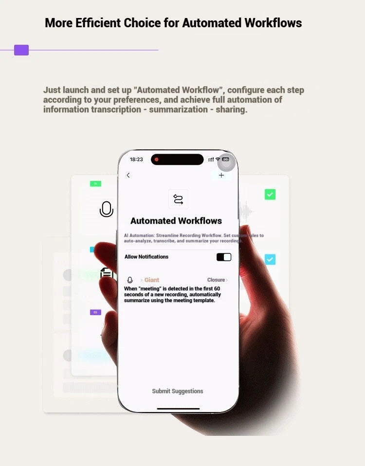 New Plaud Notepin S Wearable AI Voice Recorder, AI Notetaker, Smart Transcription & Summarization, with Wristband & lapel clip