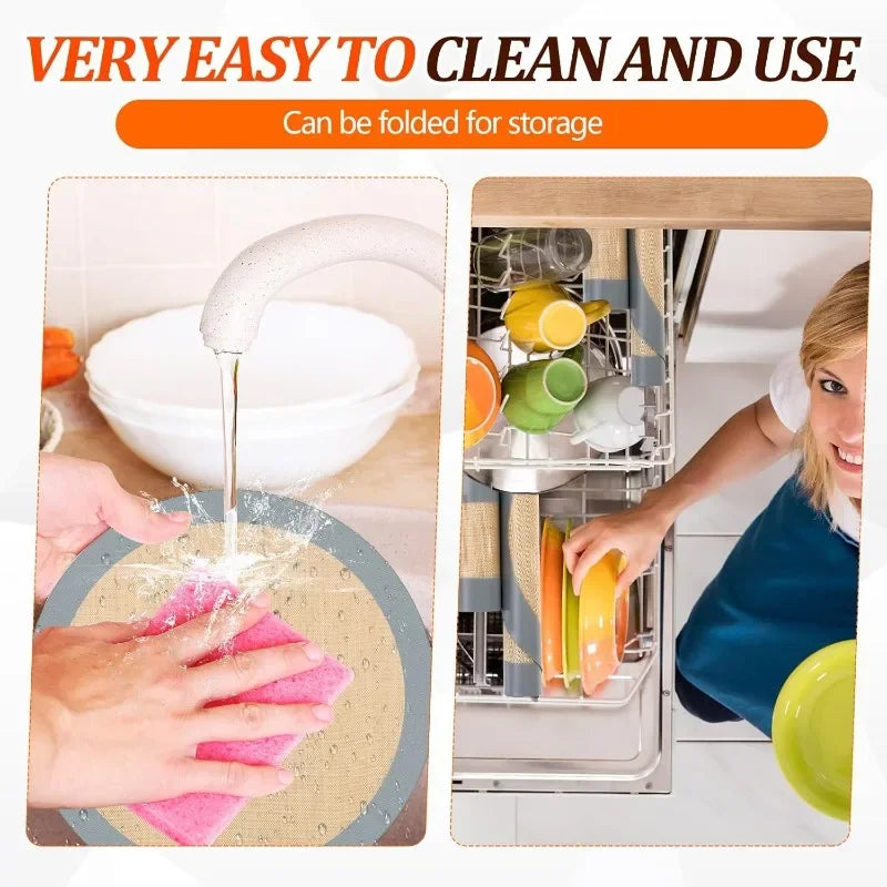 9Inch Silicone Baking Mat Set Easy Clean NonStick Multifunction Baking Cake Mat Reusable Bake Dish for Cake Pizza Pastry Cookie