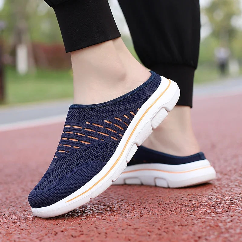 Men Slippers Summer Breathable Home Indoor Slippers Men Thick Bottom Slides Fashion Couple Walking Shoes Plus Size 39-48