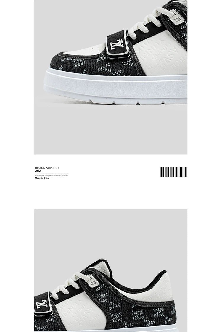 Fashion White Blue Skateboard Shoes Man Comfortable Platform Men&