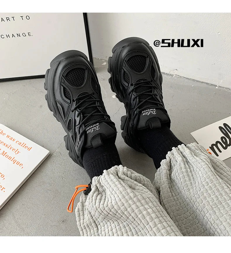 Fujin 7cm Chunky Sneakers Platform Shoes Wedge for Women Casual Shoes Breathable Summer Shoes Women Fashion Sneakers Spring