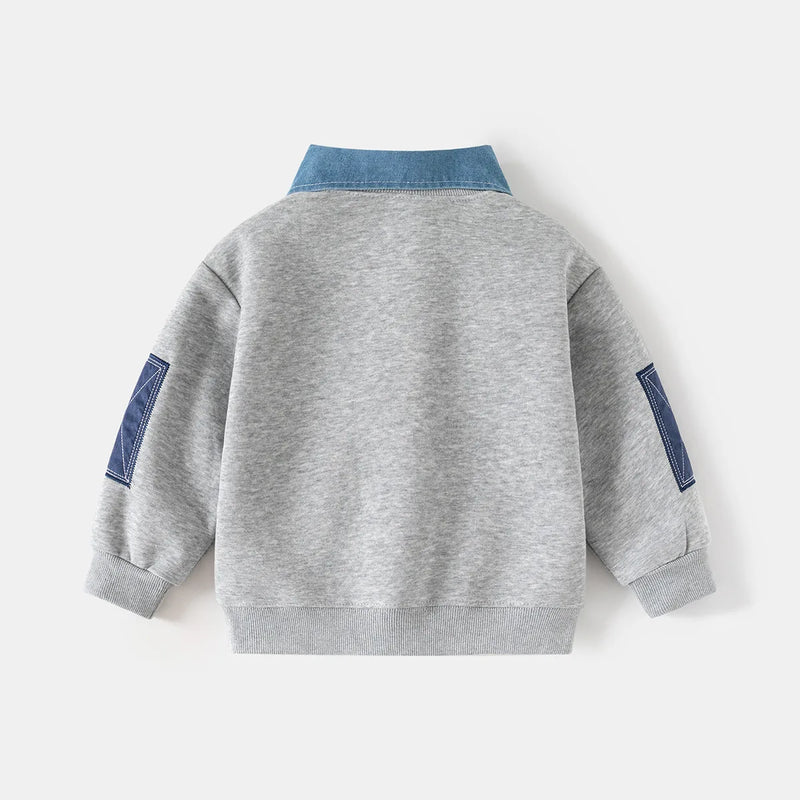 Boys’ Trendy Casual Sweatshirt – Long Sleeve Toddler Hoodie for Autumn Fashion