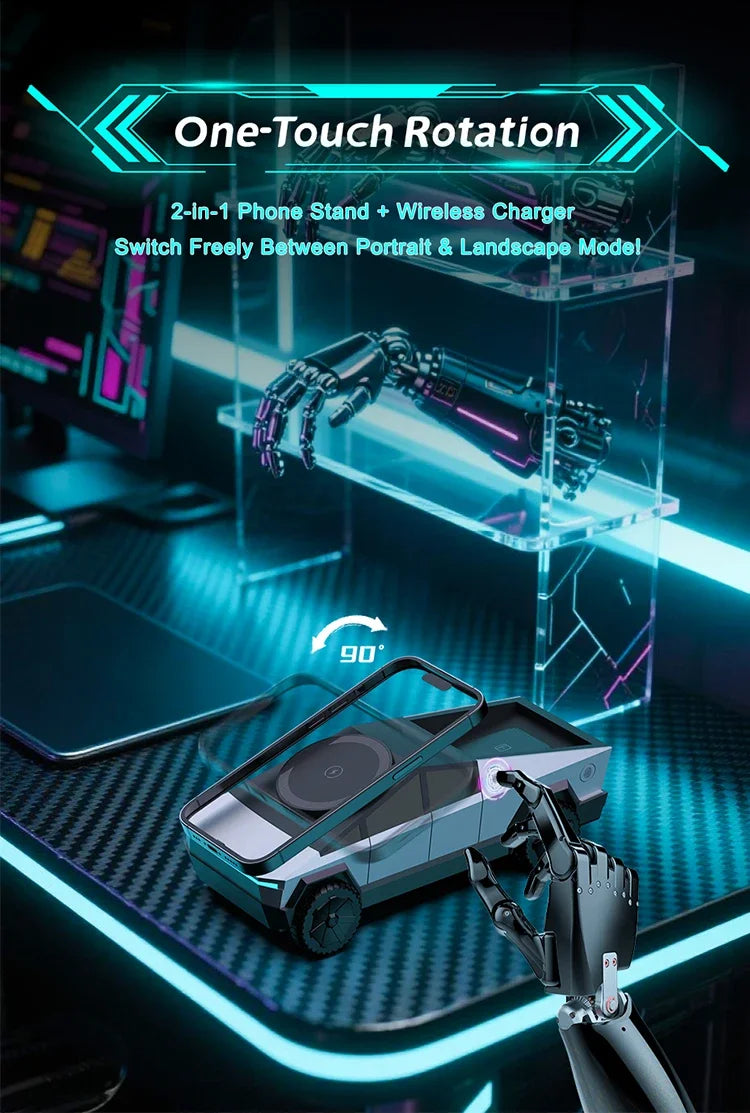 Cybertruck 3-in-1 Qi2 Wireless Charger | iPhone, iWatch & AirPods Dock