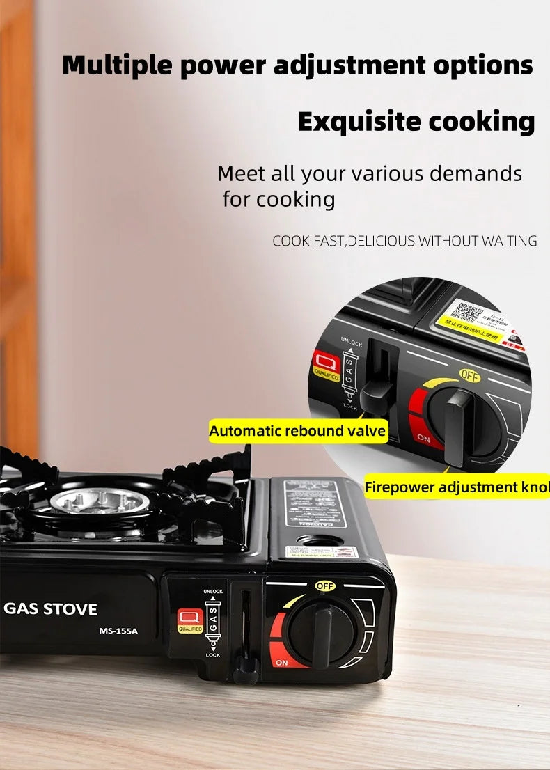 Portable chimney-style stove, suitable for outdoor barbecuing, camping and family gatherings. Multi-functional compact cooking