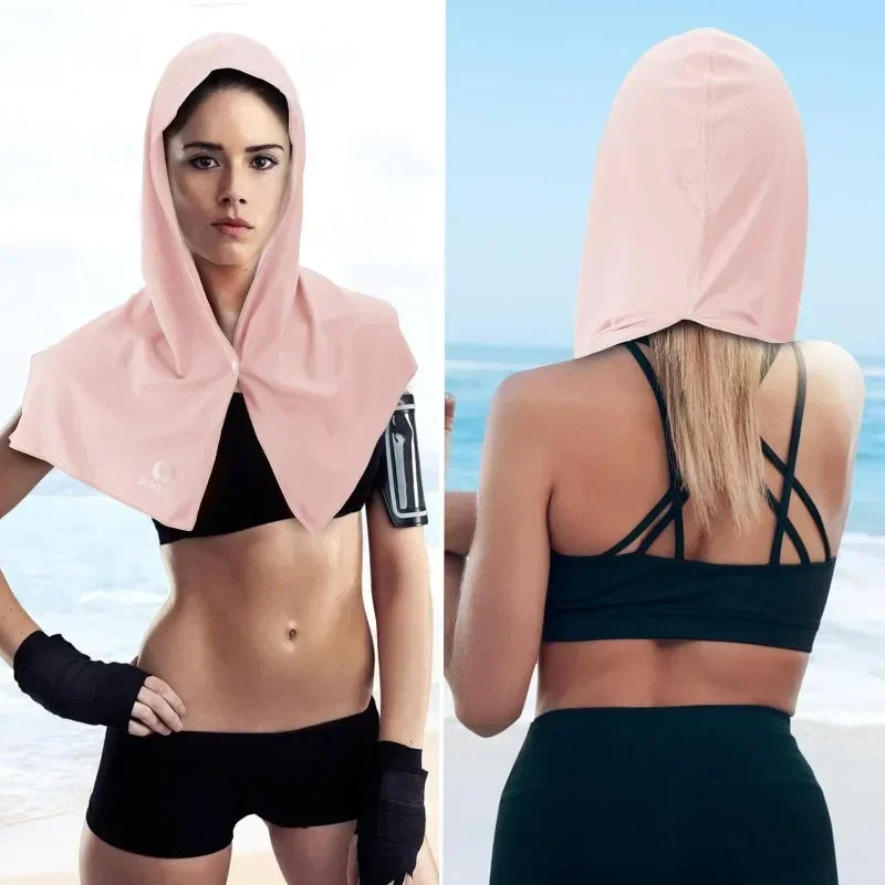 1PC Cooling Hoodie Towel Cooling Towel Quick Drying Absorbent Towels Sports Fitness Camping Cycling Suitable for Hot Weather