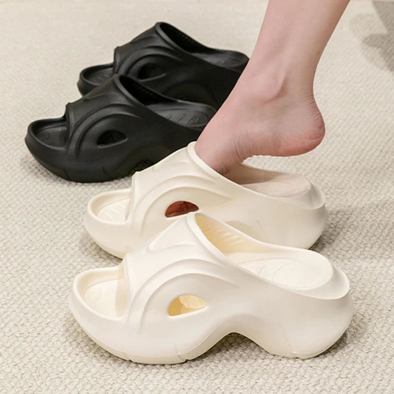 Chunky Platform Slippers for Women Summer Comfortable Wedge Heels Sandals Woman Solid Non Slip EVA Thick Sole Slides Shoes