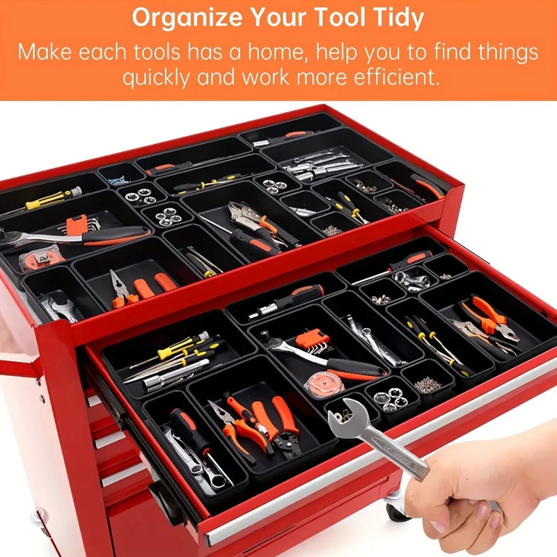 Tray Dividers Set Drawer Organization 26/32/45pcs Tool Tray Tool Box Organizer Workbench Cabinet Bins Tool Chest Garage Hardware