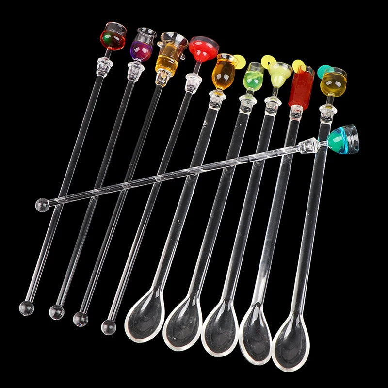 Cocktail Stirrer Drink Mixing Stick Set Acrylic Cocktail Mixer Blender Bar Supplies Swizzle Stirrer