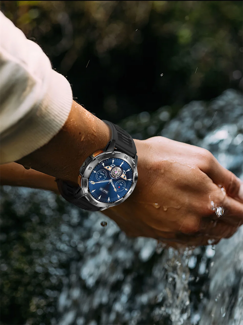 5ATM LED Flashlight Smart Watch Men 100+ Sports Modes Health Monitor Man Watches Bluetooth Call Men Smartwatches For Android ios