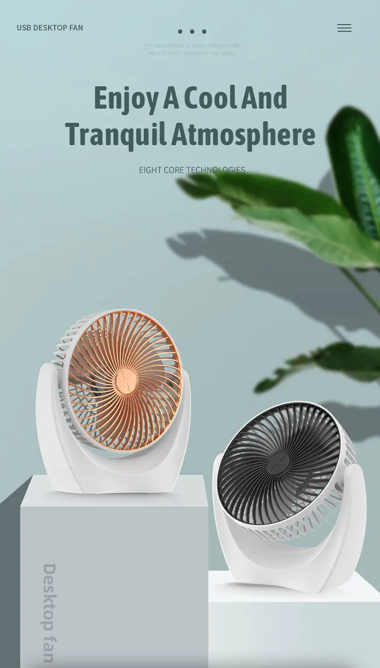 Portable Mini USB-Charged Desk Fan for Desktop Use - Compact and Convenient!